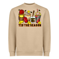 Tis' The Season Softball Coffee Cups Heavyweight Sweatshirt | Teevron