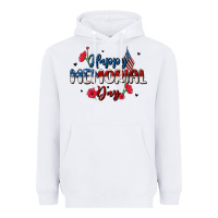 White happy memorial day Heavyweight Hoodie - MaliasSmallBusiness