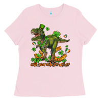 Bubblegum Pink shamrockscrusher t rex and horseshoe Ladies Tee - AdoDesignShop