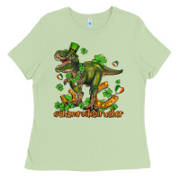 Matcha shamrockscrusher t rex and horseshoe Ladies Tee - AdoDesignShop