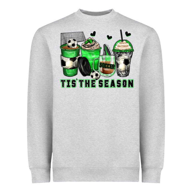 Tis' The Season Soccer Coffee Cups Heavyweight Sweatshirt by Zillion Design Studio | Teevron