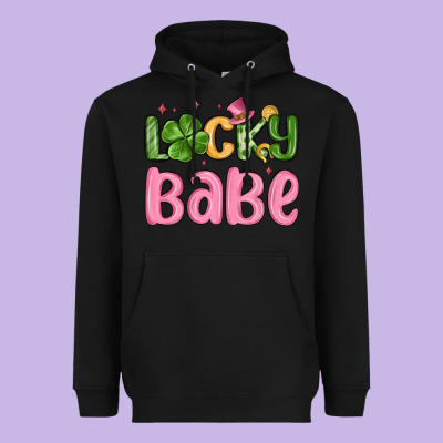 Lucky Babe St Patrick S Day Heavyweight Hoodie Designed By Maliassmallbusiness