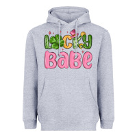 Heather Grey lucky babe st patrick s day Heavyweight Hoodie - MaliasSmallBusiness