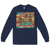 Navy coffee teach repeat Long Sleeve Tee - JahusDesignShop