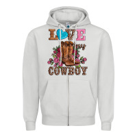 Dove Grey valentines day love my cowboy Zipper Hoodie - AdoDesignShop
