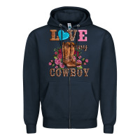 Navy valentines day love my cowboy Zipper Hoodie - AdoDesignShop