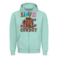 Seafoam valentines day love my cowboy Zipper Hoodie - AdoDesignShop