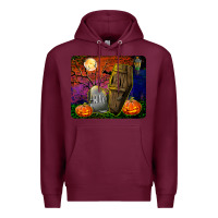 Burgundy headstone and coffin mousepad Premium Hoodie - BundleAndBundleShop