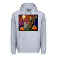 Heather Grey headstone and coffin mousepad Premium Hoodie - BundleAndBundleShop