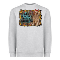 Heather Grey life is better with a cockapoo Heavyweight Sweatshirt - RanaPortraitStore