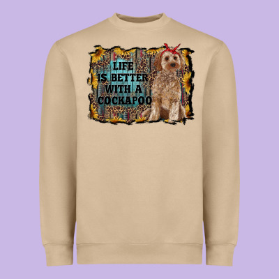Life Is Better With A Cockapoo Heavyweight Sweatshirt Designed By Ranaportraitstore