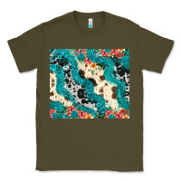 Army Green turquoise glitter cowhide Classic Tee - JahusDesignShop