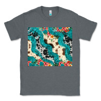 Charcoal Heather turquoise glitter cowhide Classic Tee - JahusDesignShop