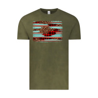 Vintage Olive leopard serape background Vintage Tee - BarkalooDesign