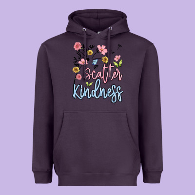 Scatter Kindness Heavyweight Hoodie Designed By Maliassmallbusiness