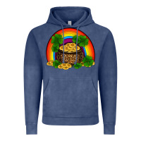 Vintage Denim st patricks shamrock gold leopard rainbow Vintage Hoodie - RanaPortraitStore