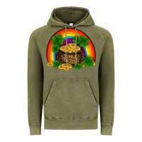 Vintage Olive st patricks shamrock gold leopard rainbow Vintage Hoodie - RanaPortraitStore
