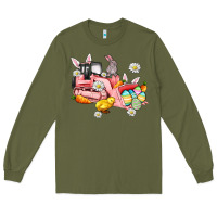 Army Green easter excavator Long Sleeve Tee - AdoDesignShop