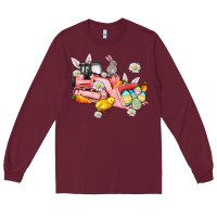 Burgundy easter excavator Long Sleeve Tee - AdoDesignShop