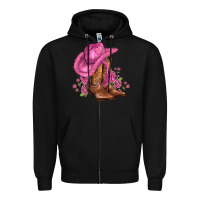 Black valentines day boots cowgirl hat and roses Zipper Hoodie - AdoDesignShop
