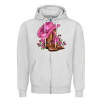 Dove Grey valentines day boots cowgirl hat and roses Zipper Hoodie - AdoDesignShop