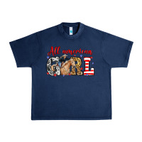 Navy All American girl with cowgirl Urban Heavy Tee - Neo Western