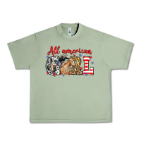 Oil Green All American girl with cowgirl Urban Heavy Tee - Neo Western