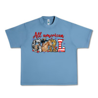 Pebble Blue All American girl with cowgirl Urban Heavy Tee - Neo Western