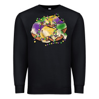 Black mardi gras king cake Premium Sweatshirt - MaliasSmallBusiness