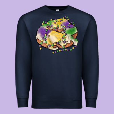 Mardi Gras King Cake Premium Sweatshirt Designed By Maliassmallbusiness