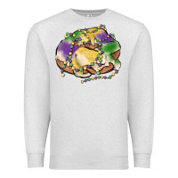 Oatmeal Heather mardi gras king cake Premium Sweatshirt - MaliasSmallBusiness