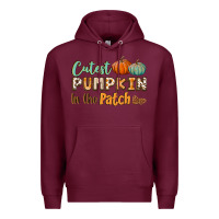 Burgundy cutest pumpkin in the patch Premium Hoodie - BundleAndBundleShop