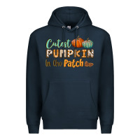 Navy cutest pumpkin in the patch Premium Hoodie - BundleAndBundleShop