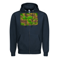 Navy western leopard distressed background Zipper Hoodie - AdoDesignShop