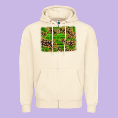 Western Leopard Distressed Background Zipper Hoodie Designed By Adodesignshop