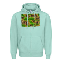 Seafoam western leopard distressed background Zipper Hoodie - AdoDesignShop