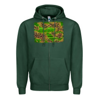 Sports Green western leopard distressed background Zipper Hoodie - AdoDesignShop
