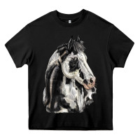 Black paint horse Heavy Core Tee - LillyAllenDesigns