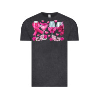 Vintage Black breast cancer wine glasses Vintage Tee - texasbilliewilder