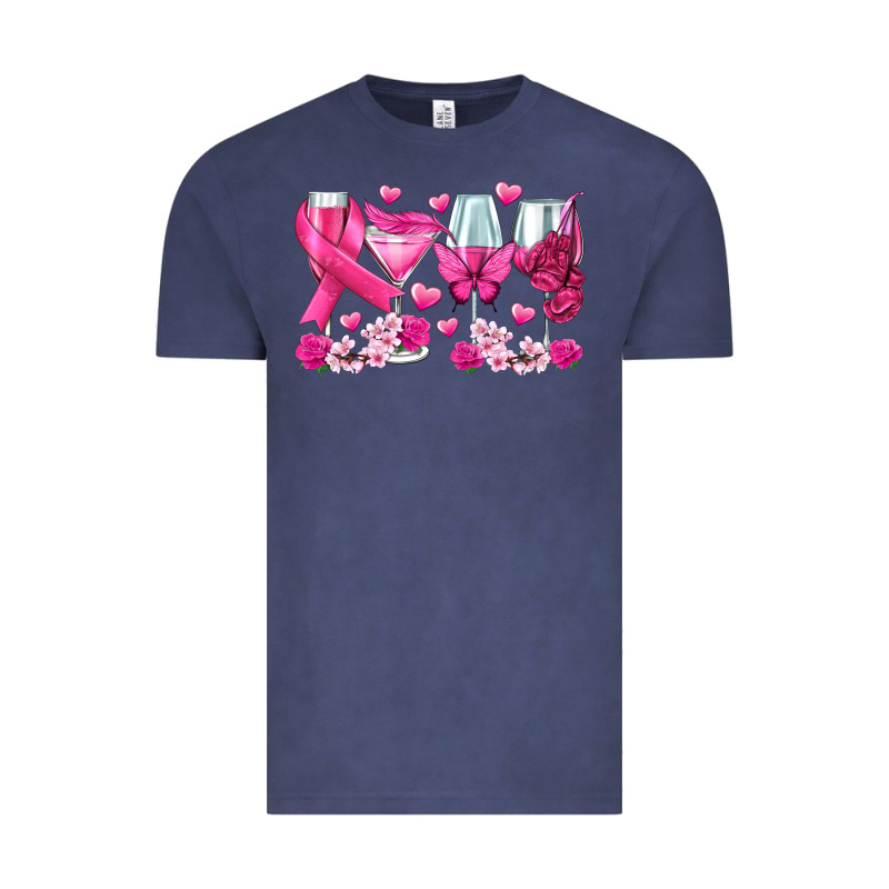 Breast Cancer Wine Glasses Vintage Tee by texasbilliewilder | Teevron