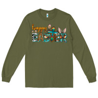 Army Green western happy easter Long Sleeve Tee - AdoDesignShop