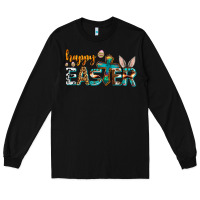 Black western happy easter Long Sleeve Tee - AdoDesignShop