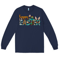 Navy western happy easter Long Sleeve Tee - AdoDesignShop
