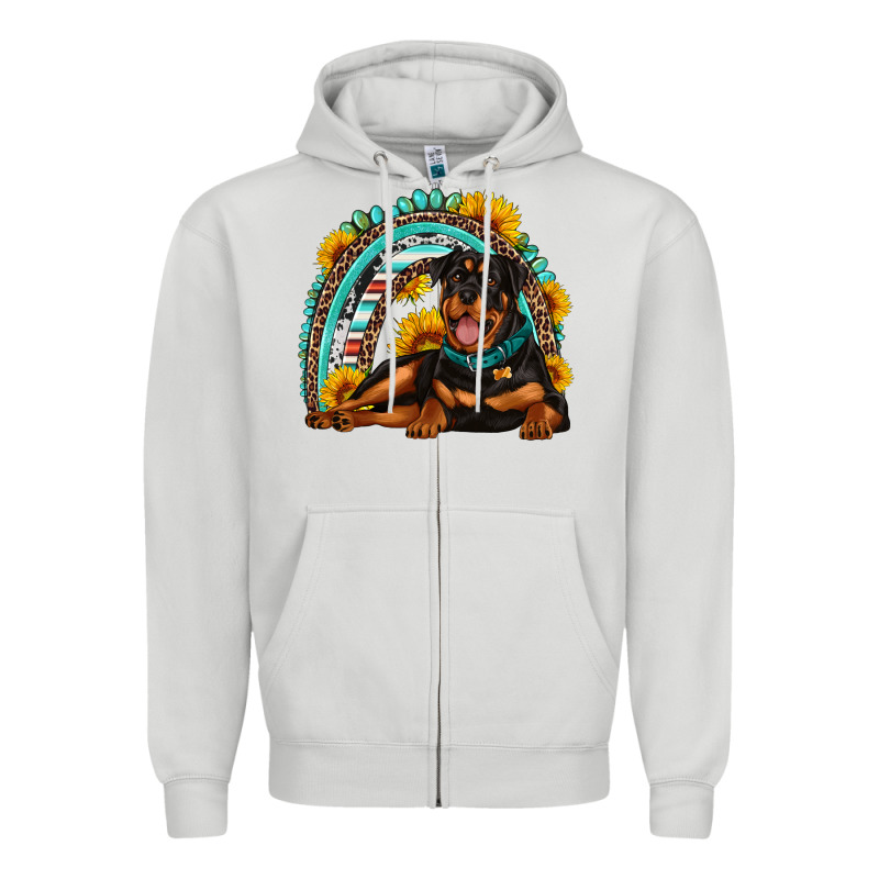 Rottweiler  Rainbow Zipper Hoodie by Artiststas | Teevron