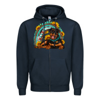 Navy Rottweiler  rainbow Zipper Hoodie - Artiststas