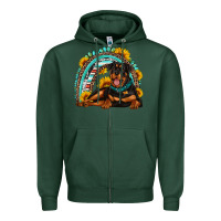 Sports Green Rottweiler  rainbow Zipper Hoodie - Artiststas