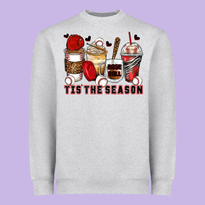 Tis' The Season Baseball Coffee Cups Heavyweight Sweatshirt Designed By Zillion Design Studio