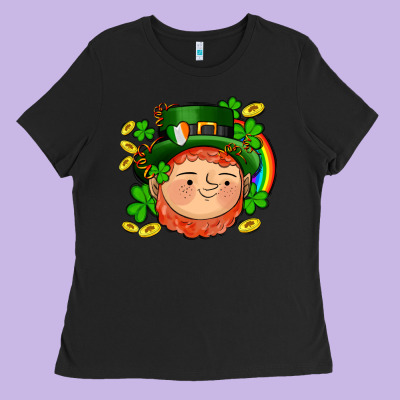 St Patricks Elf Ladies Tee Designed By Adodesignshop