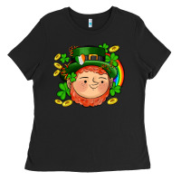 Black st patricks elf Ladies Tee - AdoDesignShop