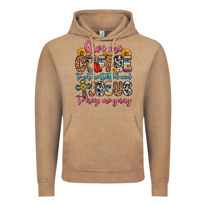 Give Me Coffee To Get Me Started And Jesus To Keep Vintage Hoodie by Zillion Design Studio | Teevron